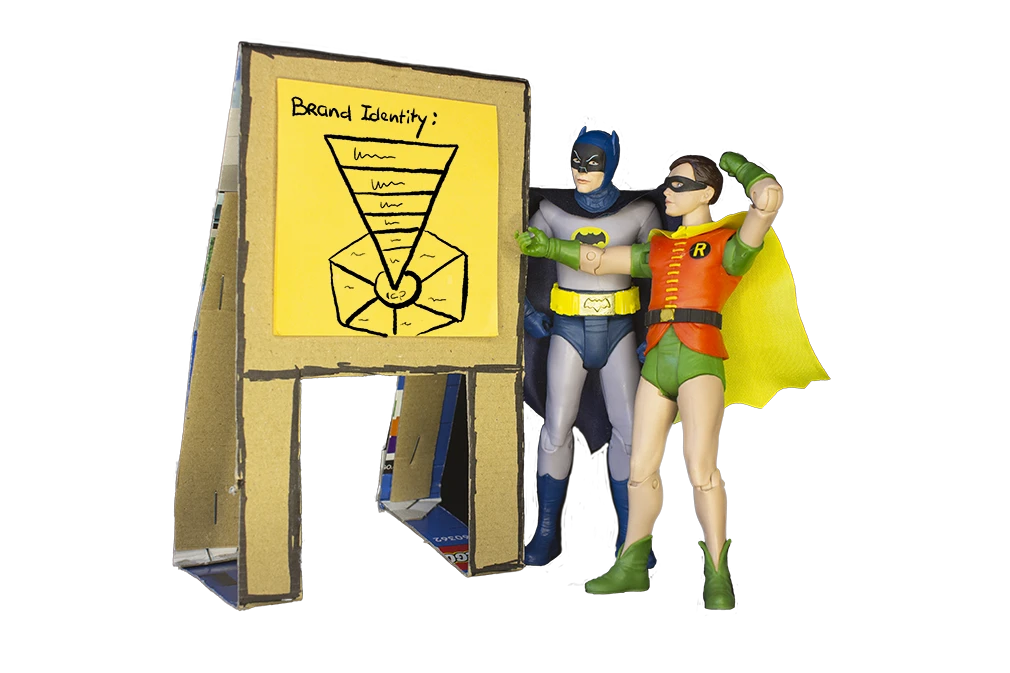Batman en Robin hebben een wereldwijd bekende merkidentiteit. Met de Brand Idenity Workshop bepaal je jouw merkidentiteit.